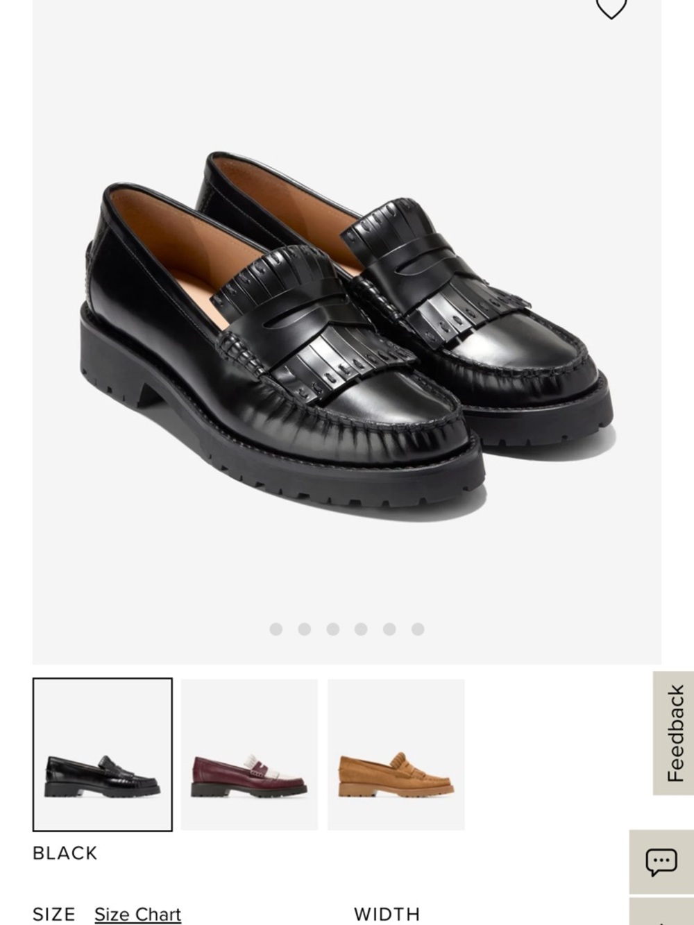 Cole Haan Black Leather Kiltie Penny Loafers
